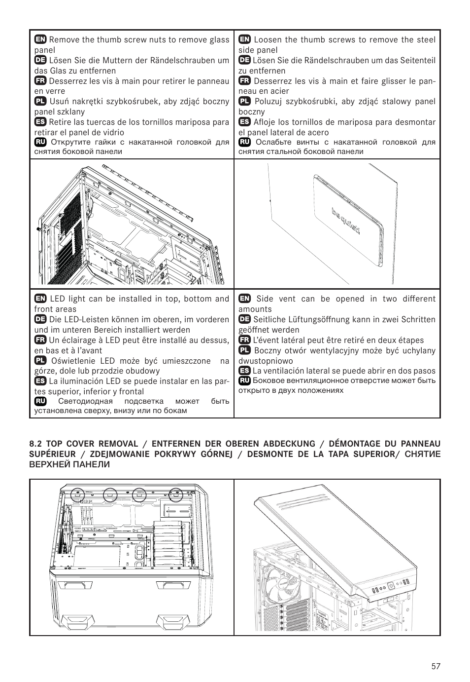 be quiet! Dark Base 900 Full-Tower Case (Silver) User Manual | Page 57 / 76