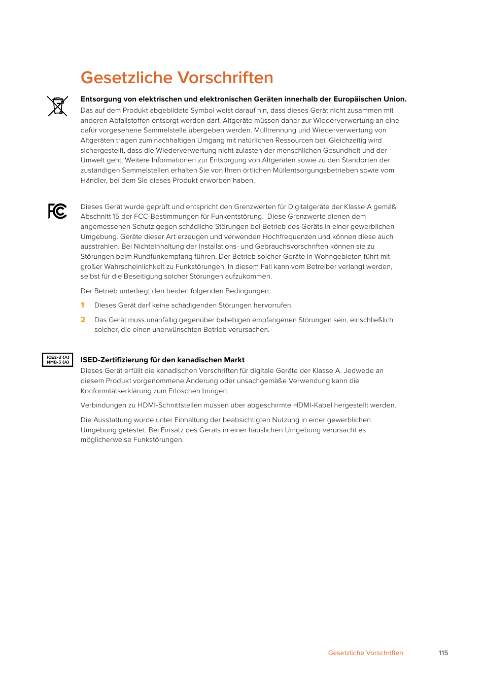 Gesetzliche vorschriften | Blackmagic Design Fairlight Console Channel Fader Modular Control Surface User Manual | Page 115 / 320