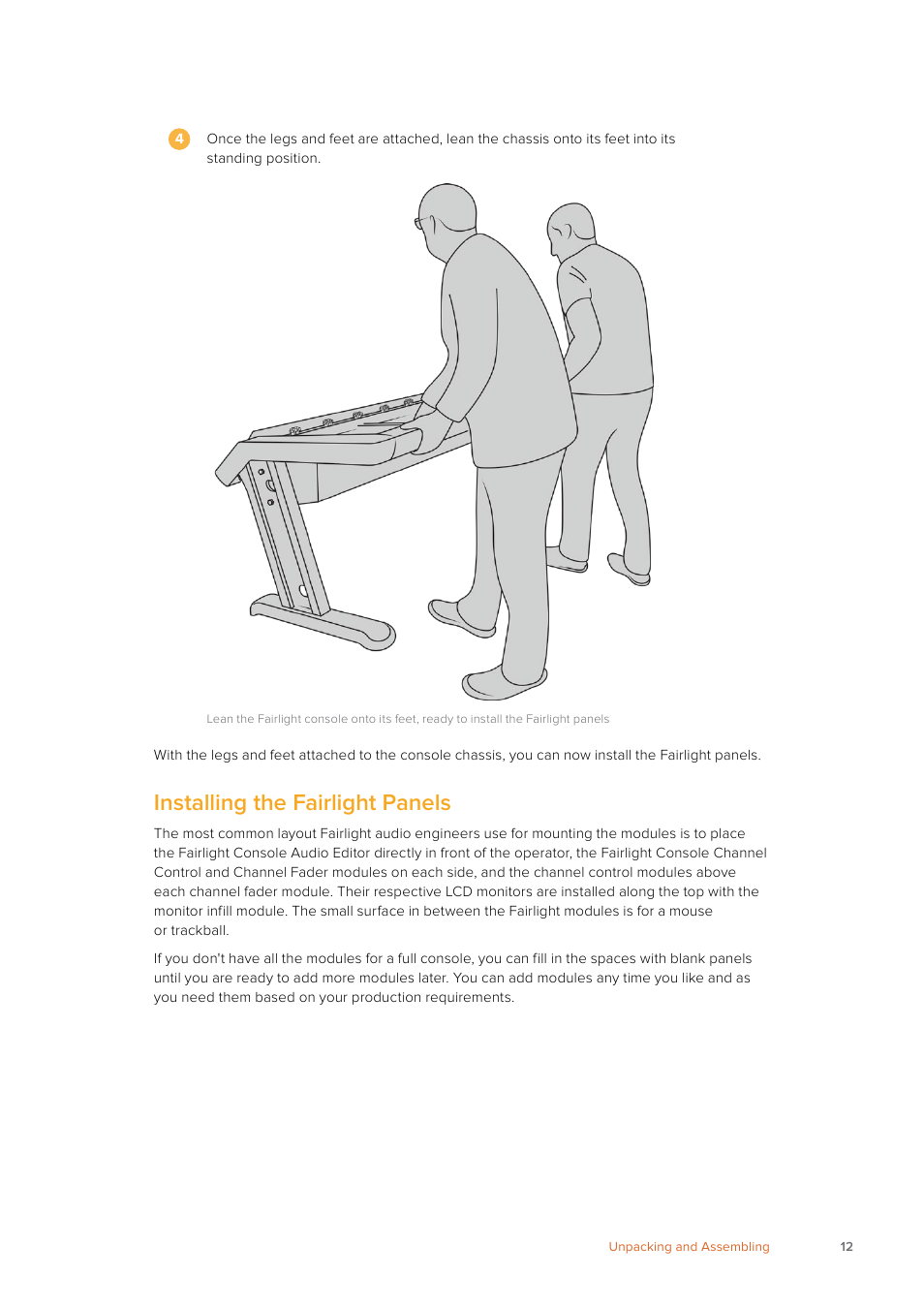 Installing the fairlight panels | Blackmagic Design Fairlight Console Channel Fader Modular Control Surface User Manual | Page 12 / 320