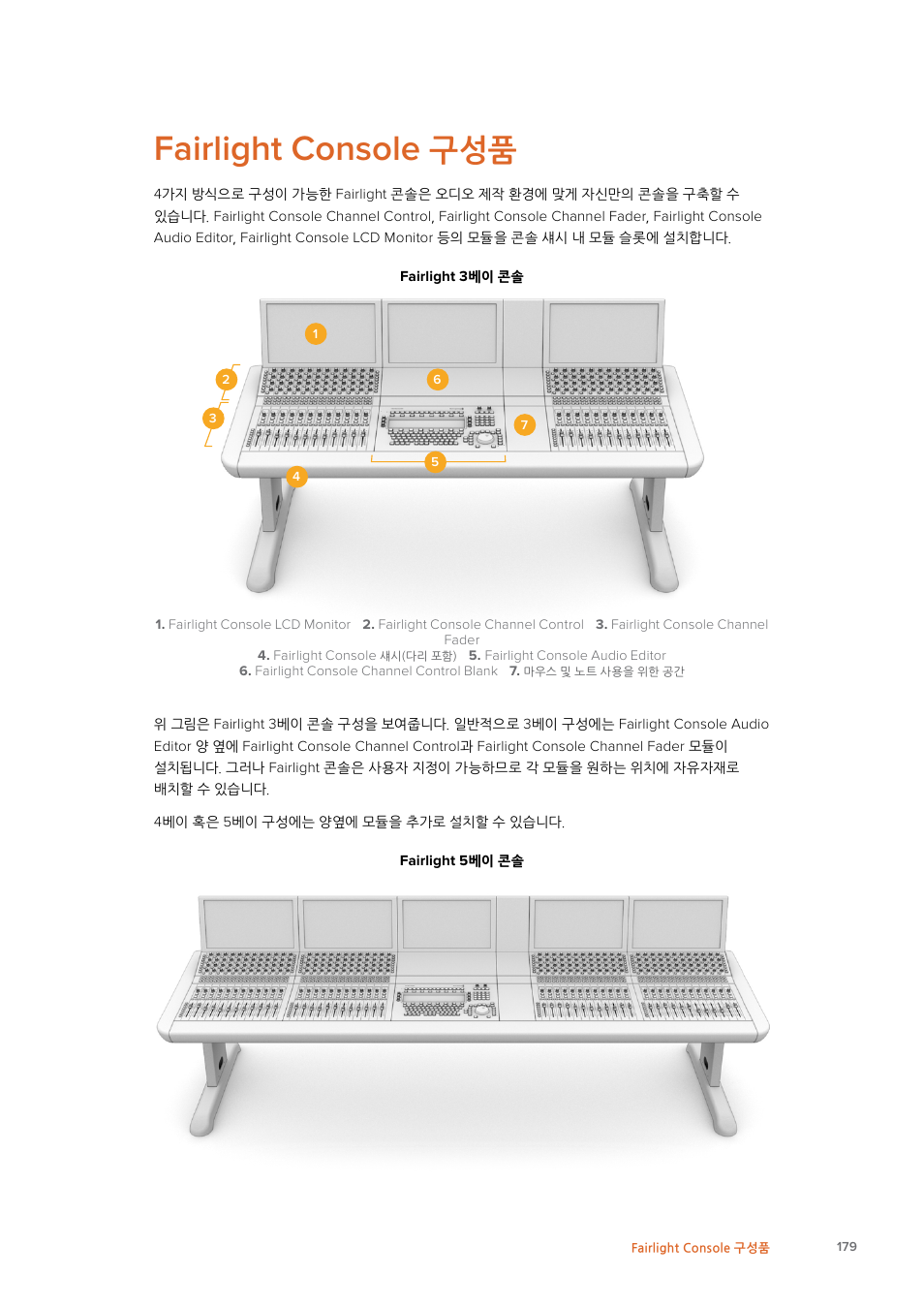 Fairlight console 구성품, Fairlight, Console | Blackmagic Design Fairlight Console Channel Fader Modular Control Surface User Manual | Page 179 / 320