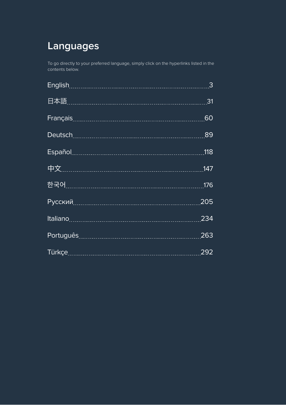Languages | Blackmagic Design Fairlight Console Channel Fader Modular Control Surface User Manual | Page 2 / 320