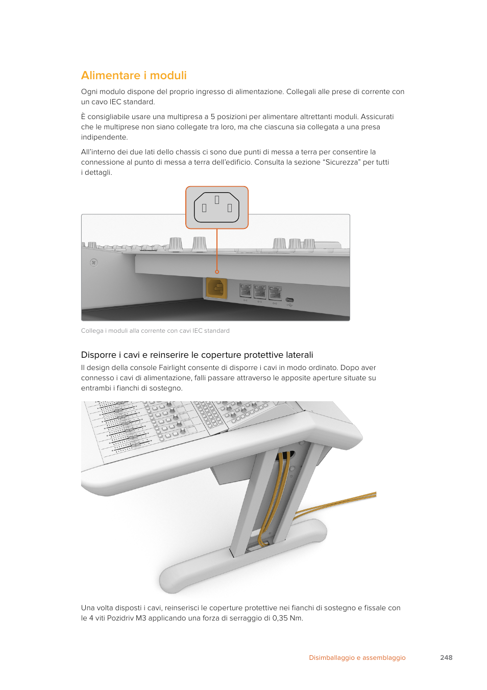 Alimentare i moduli | Blackmagic Design Fairlight Console Channel Fader Modular Control Surface User Manual | Page 248 / 320