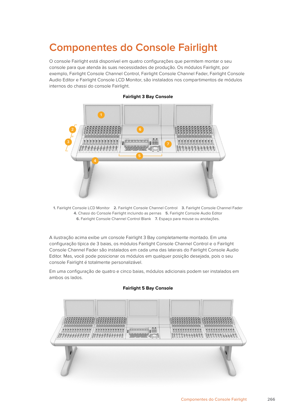 Componentes do console fairlight | Blackmagic Design Fairlight Console Channel Fader Modular Control Surface User Manual | Page 266 / 320