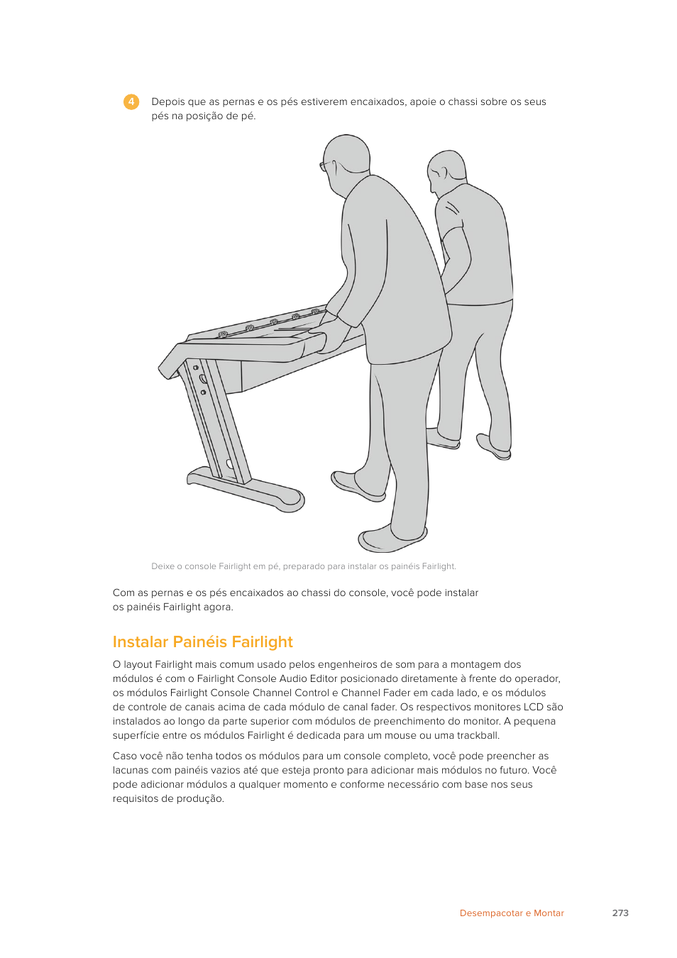 Instalar painéis fairlight | Blackmagic Design Fairlight Console Channel Fader Modular Control Surface User Manual | Page 273 / 320