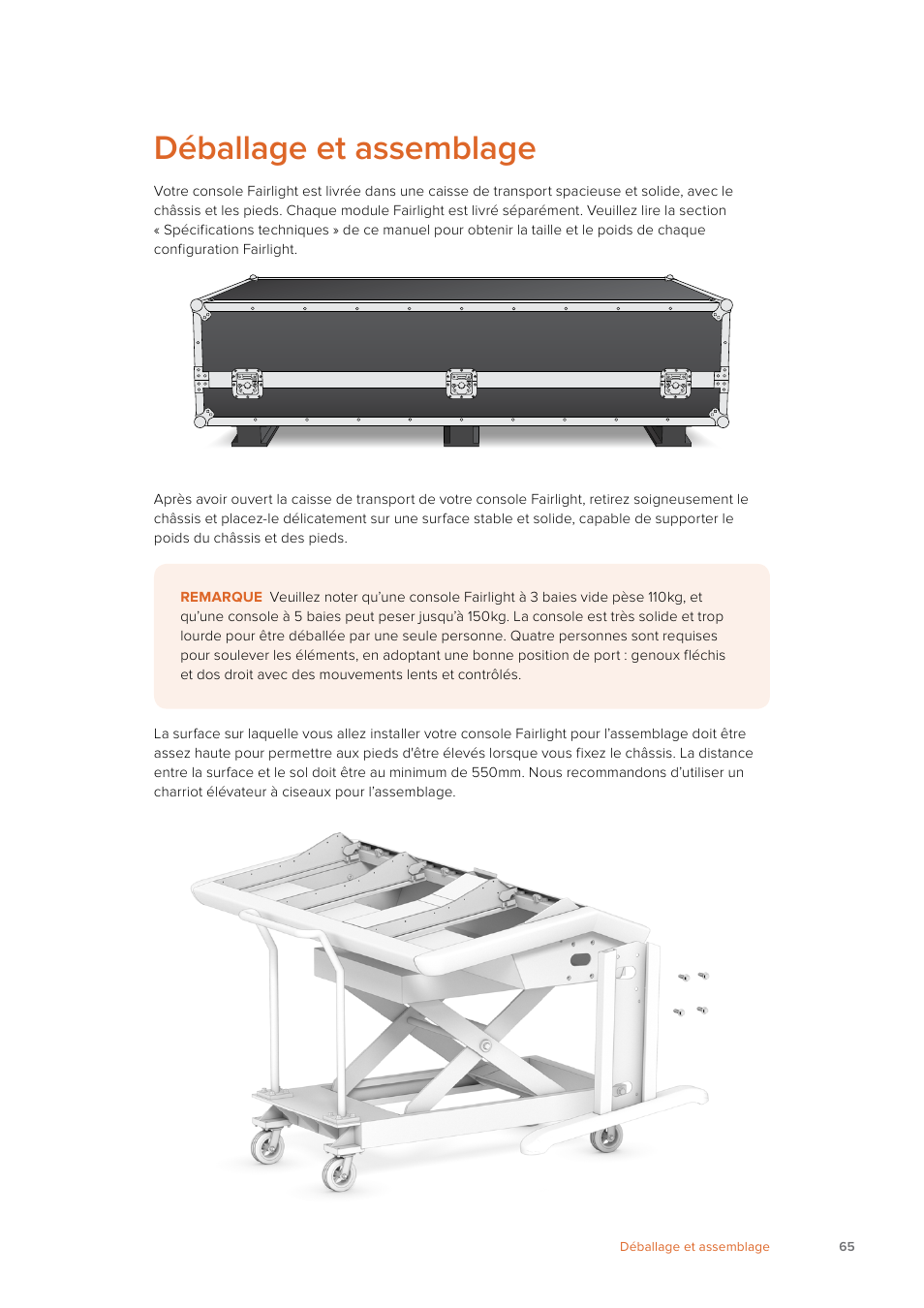 Déballage et assemblage | Blackmagic Design Fairlight Console Channel Fader Modular Control Surface User Manual | Page 65 / 320