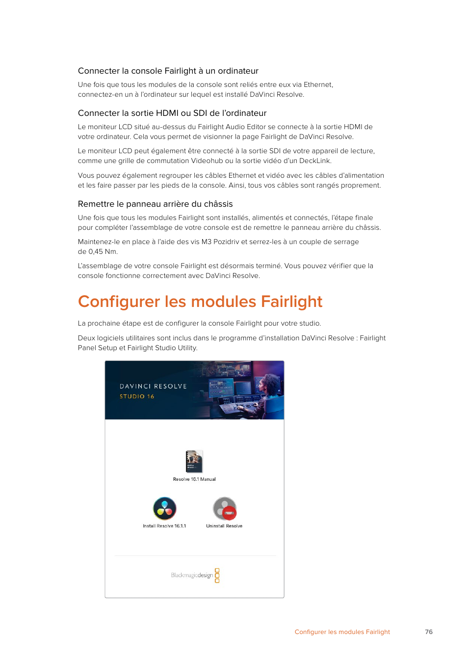 Configurer les modules fairlight | Blackmagic Design Fairlight Console Channel Fader Modular Control Surface User Manual | Page 76 / 320