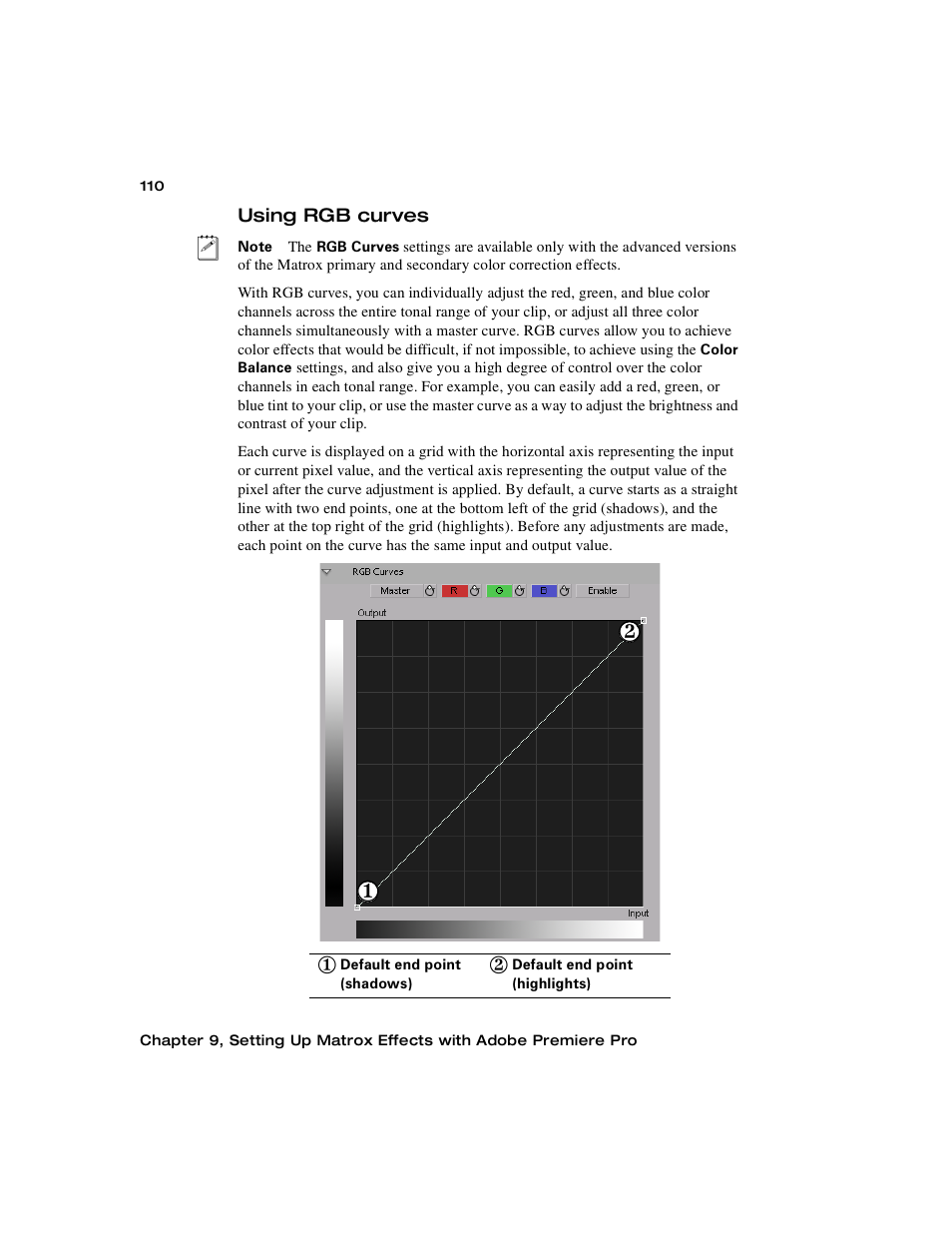 Using rgb curves | Matrox MXO2 PCIe Host Adapter User Manual | Page 134 / 388