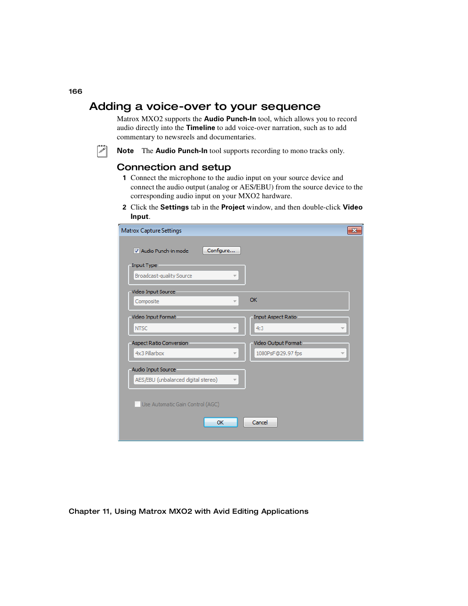 Adding a voice-over to your sequence, Connection and setup | Matrox MXO2 PCIe Host Adapter User Manual | Page 190 / 388