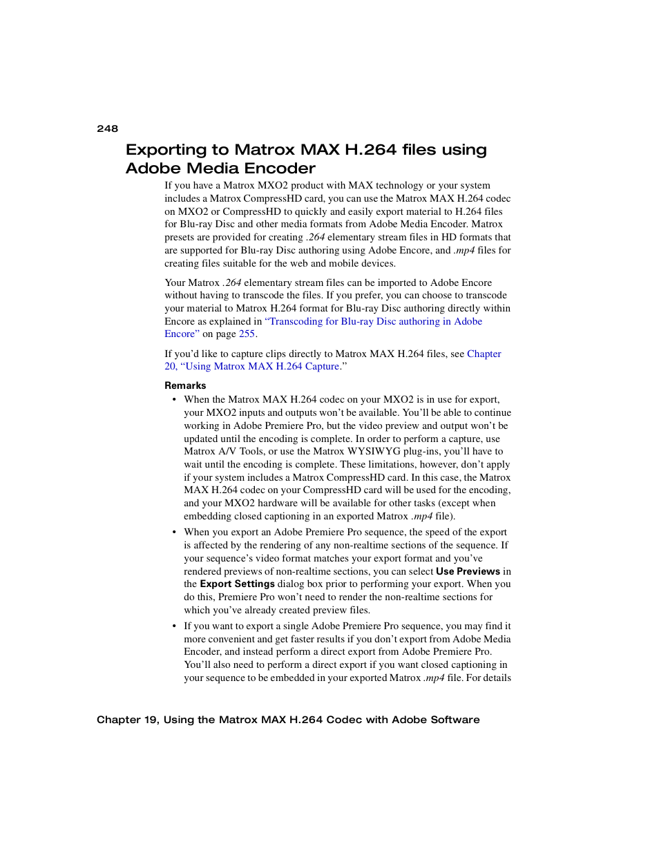 Matrox MXO2 PCIe Host Adapter User Manual | Page 272 / 388