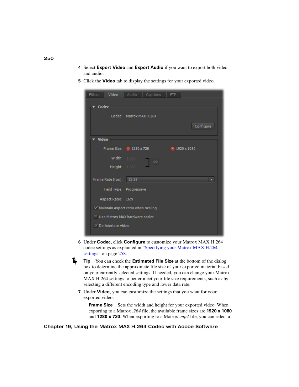 Matrox MXO2 PCIe Host Adapter User Manual | Page 274 / 388