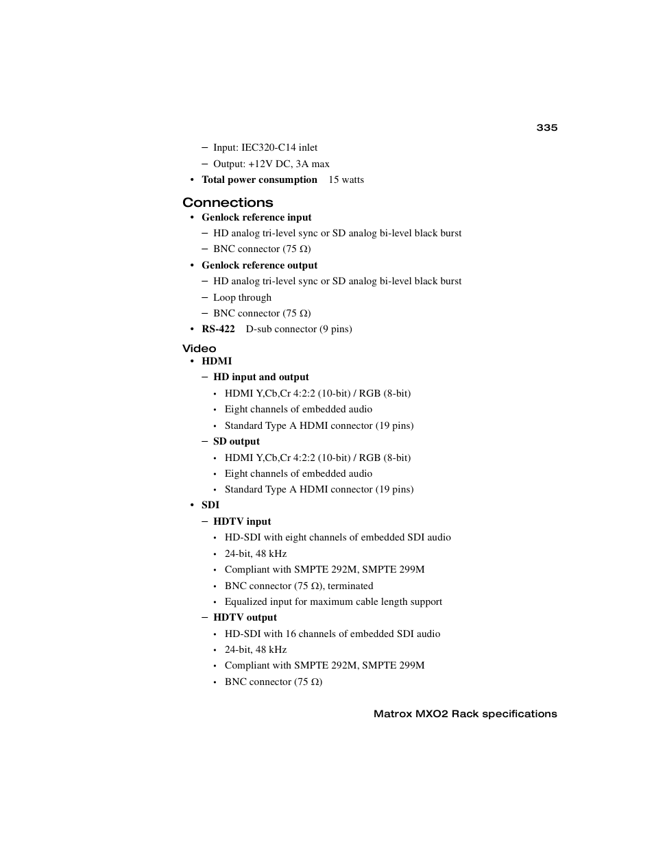 Connections | Matrox MXO2 PCIe Host Adapter User Manual | Page 359 / 388