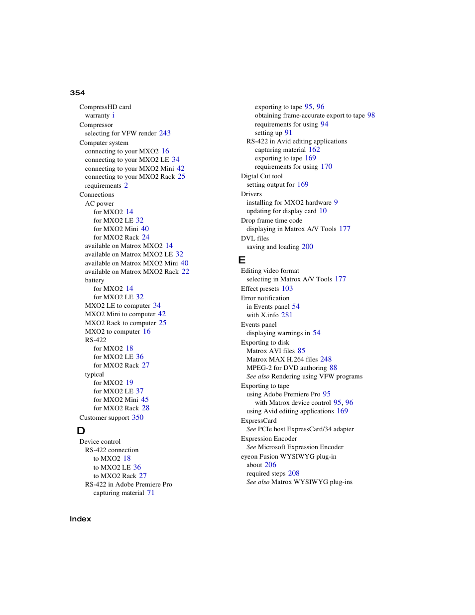 Matrox MXO2 PCIe Host Adapter User Manual | Page 378 / 388