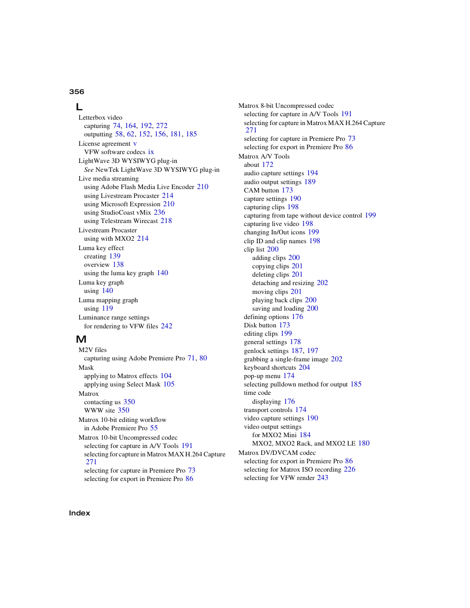 Matrox MXO2 PCIe Host Adapter User Manual | Page 380 / 388