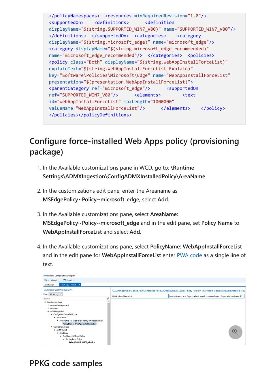Ppkg code samples | Microsoft Surface Hub 2 SmCamera User Manual | Page 105 / 572
