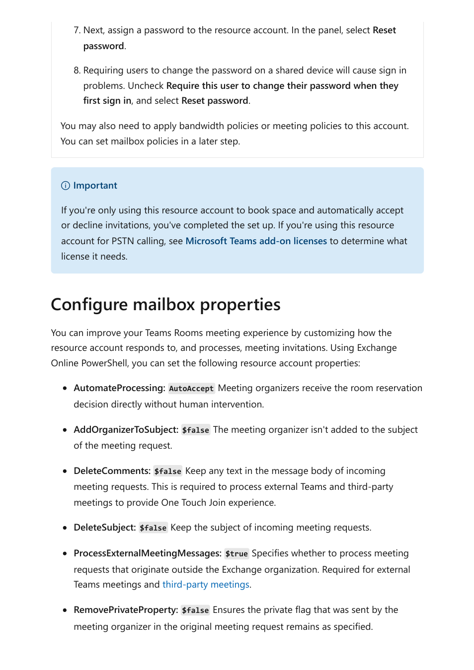 Configure mailbox properties | Microsoft Surface Hub 2 SmCamera User Manual | Page 150 / 572