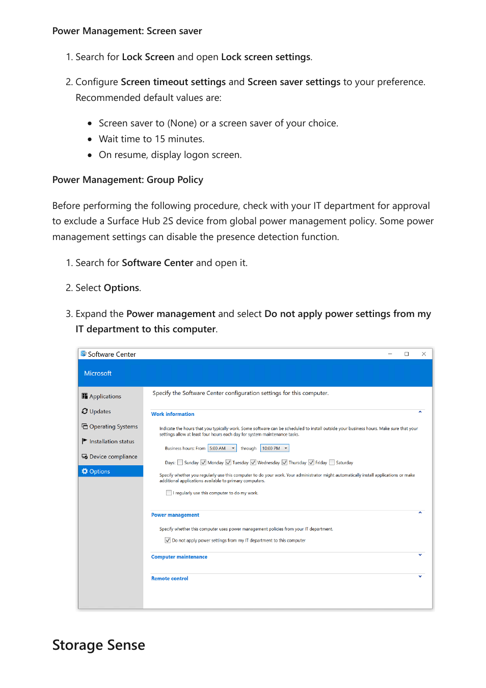 Storage sense | Microsoft Surface Hub 2 SmCamera User Manual | Page 196 / 572