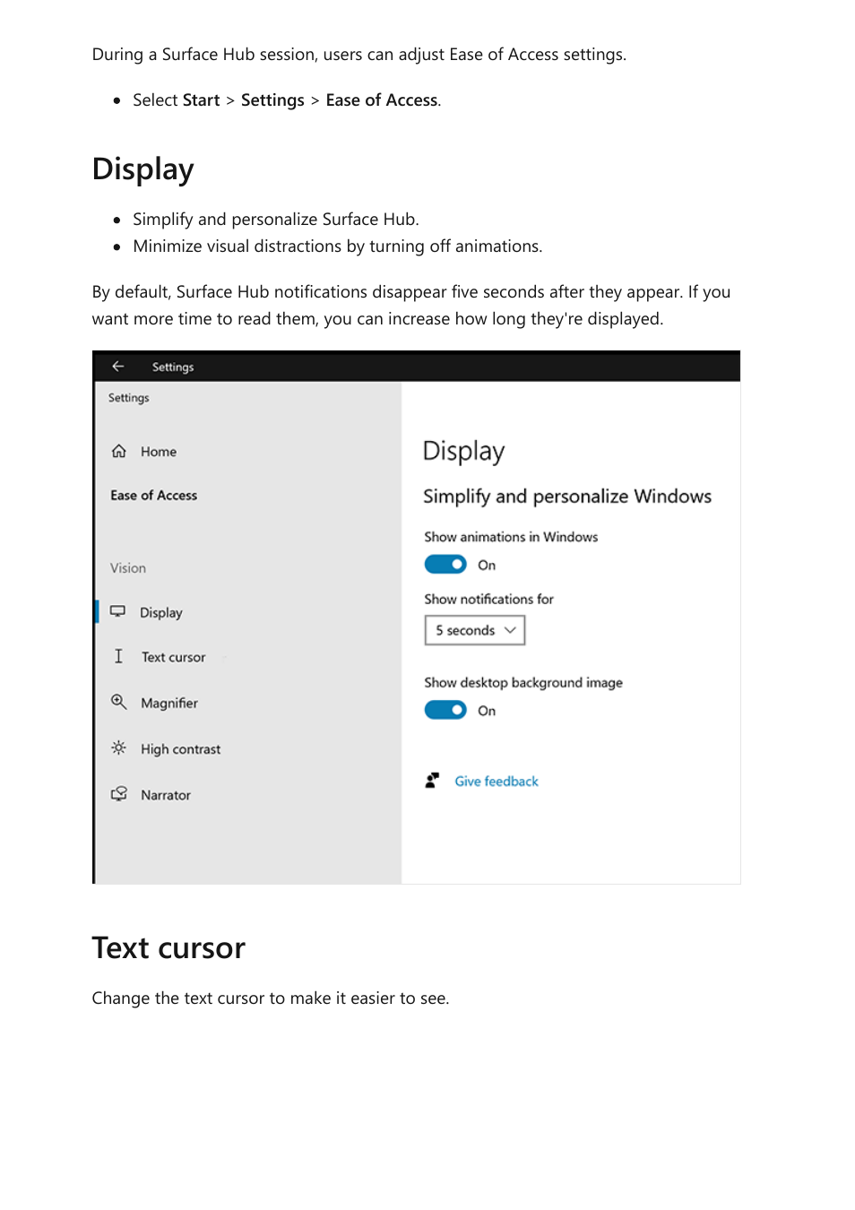 Display text cursor | Microsoft Surface Hub 2 SmCamera User Manual | Page 227 / 572