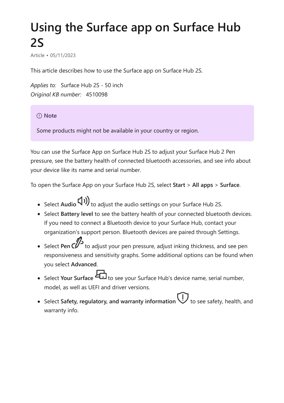 Using the surface app, Using the surface app on surface hub 2s | Microsoft Surface Hub 2 SmCamera User Manual | Page 241 / 572