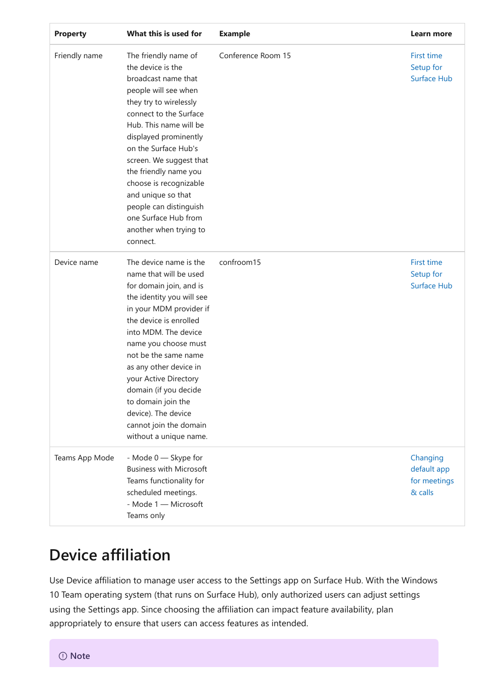Device affiliation | Microsoft Surface Hub 2 SmCamera User Manual | Page 26 / 572