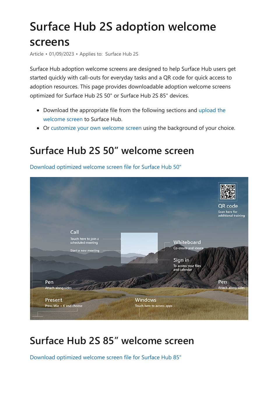 Surface hub 2s adoption welcome screens | Microsoft Surface Hub 2 SmCamera User Manual | Page 409 / 572