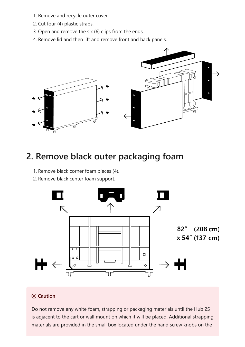 Remove black outer packaging foam | Microsoft Surface Hub 2 SmCamera User Manual | Page 429 / 572