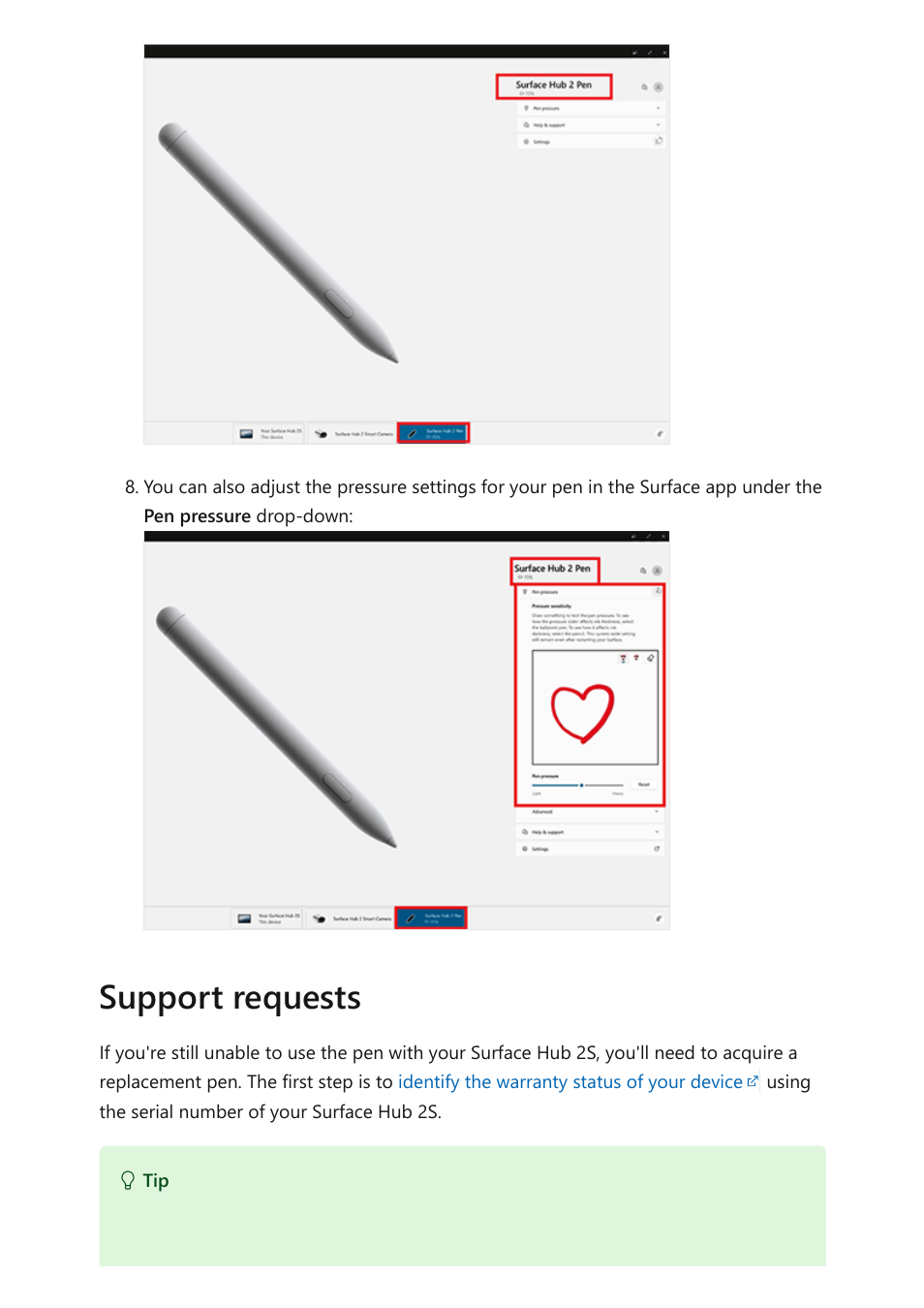 Support requests | Microsoft Surface Hub 2 SmCamera User Manual | Page 479 / 572