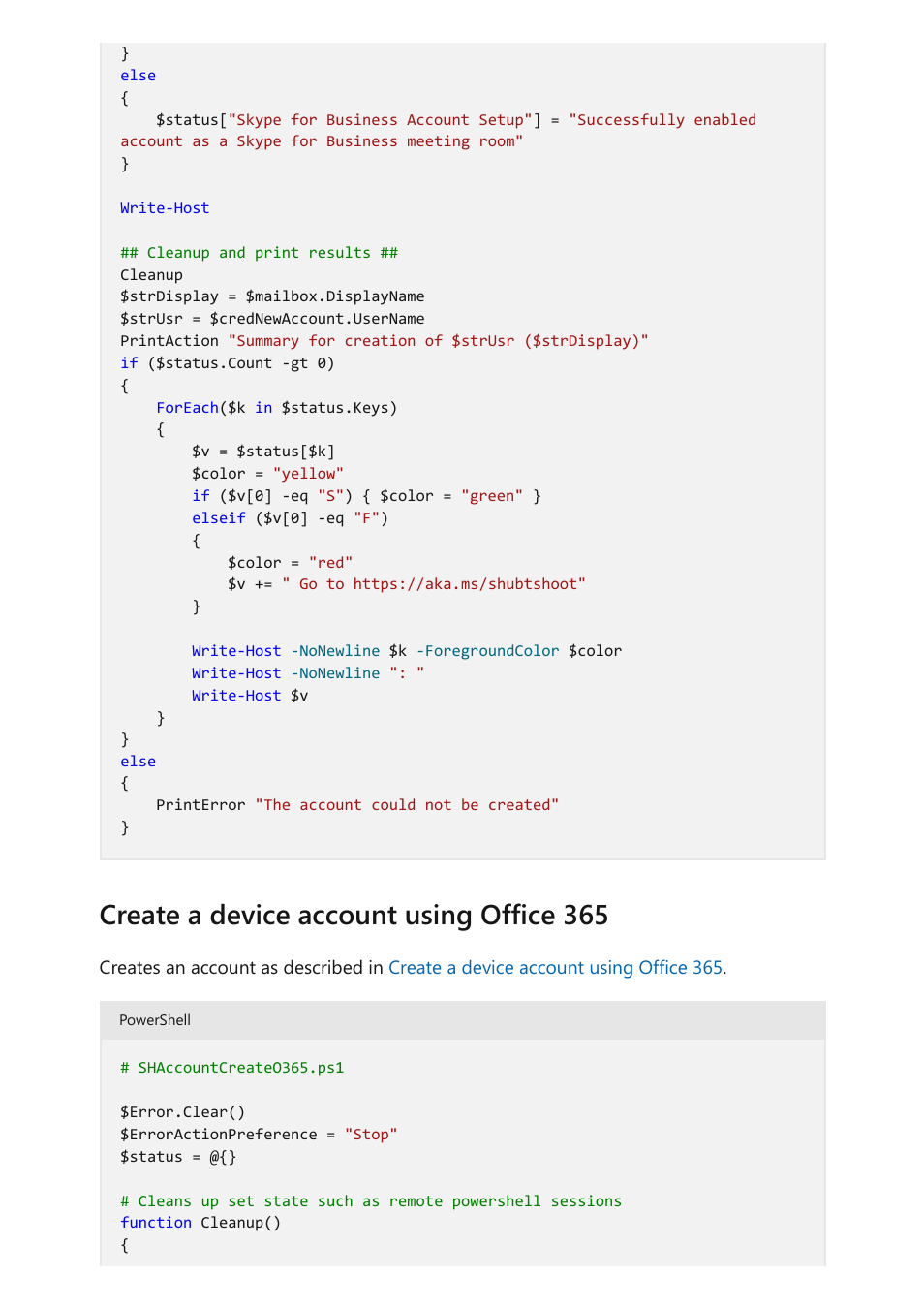 Create a device account using office 365 | Microsoft Surface Hub 2 SmCamera User Manual | Page 521 / 572