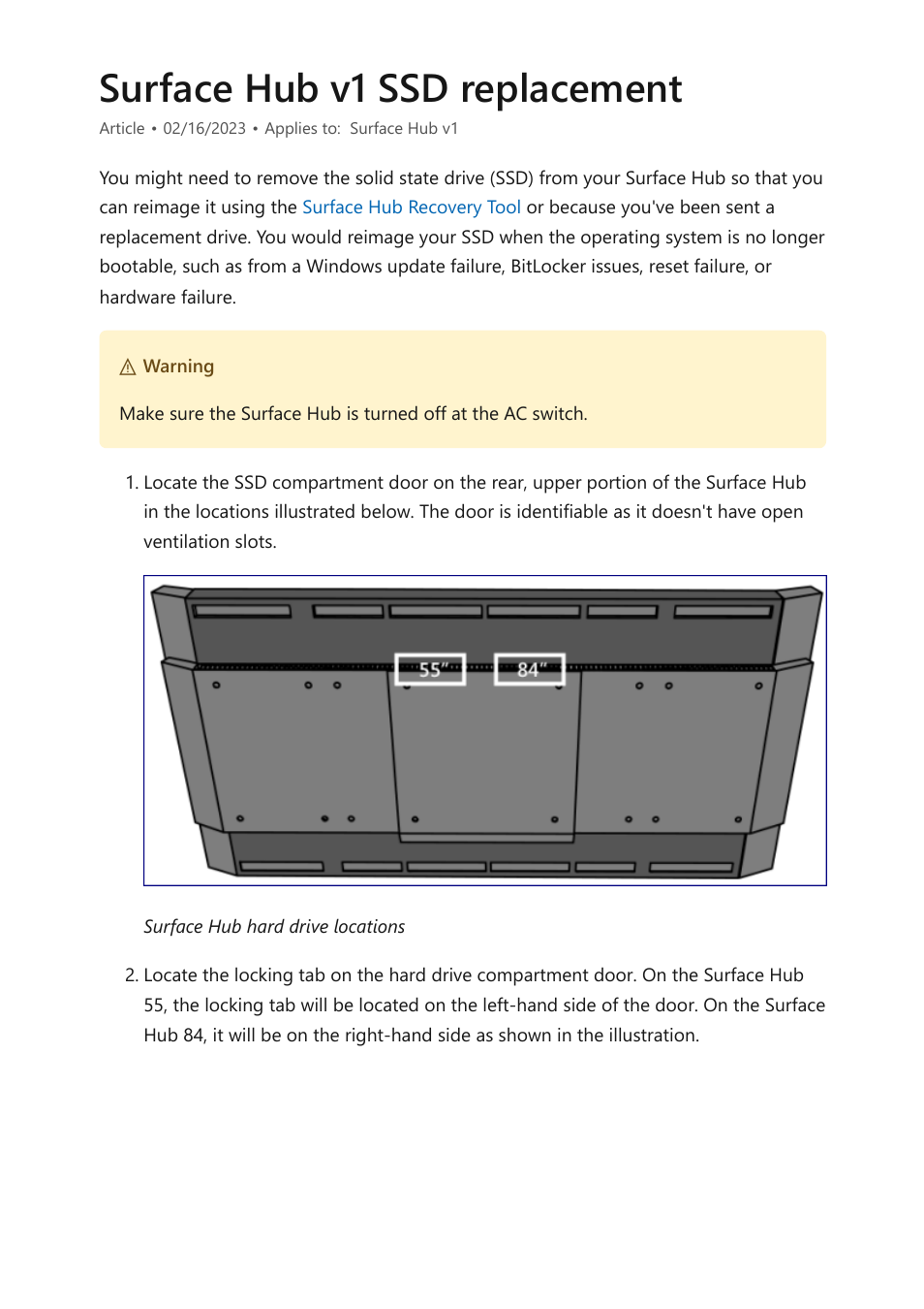Surface hub v1 ssd replacement, Surface hub ssd replacement, Surface | Hub ssd replacement | Microsoft Surface Hub 2 SmCamera User Manual | Page 568 / 572