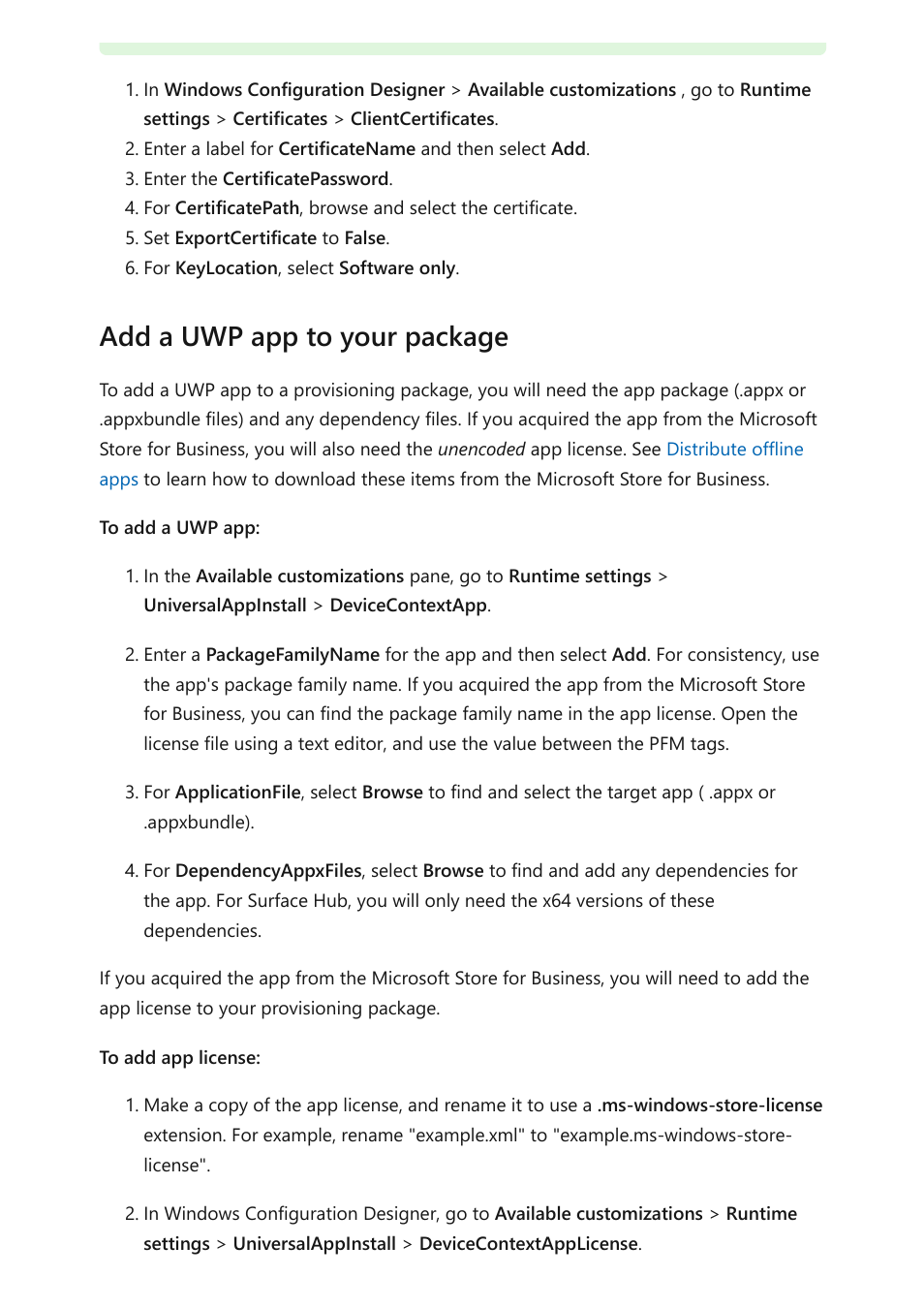 Add a uwp app to your package | Microsoft Surface Hub 2 SmCamera User Manual | Page 86 / 572
