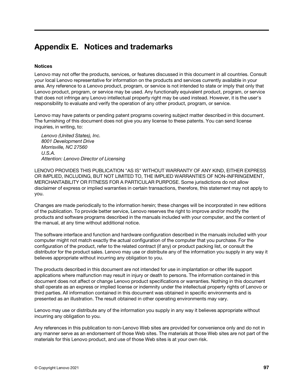 Appendix e. notices and trademarks | Lenovo ThinkSmCore and IP Controller Kit for Microsoft Teams Rooms User Manual | Page 103 / 106