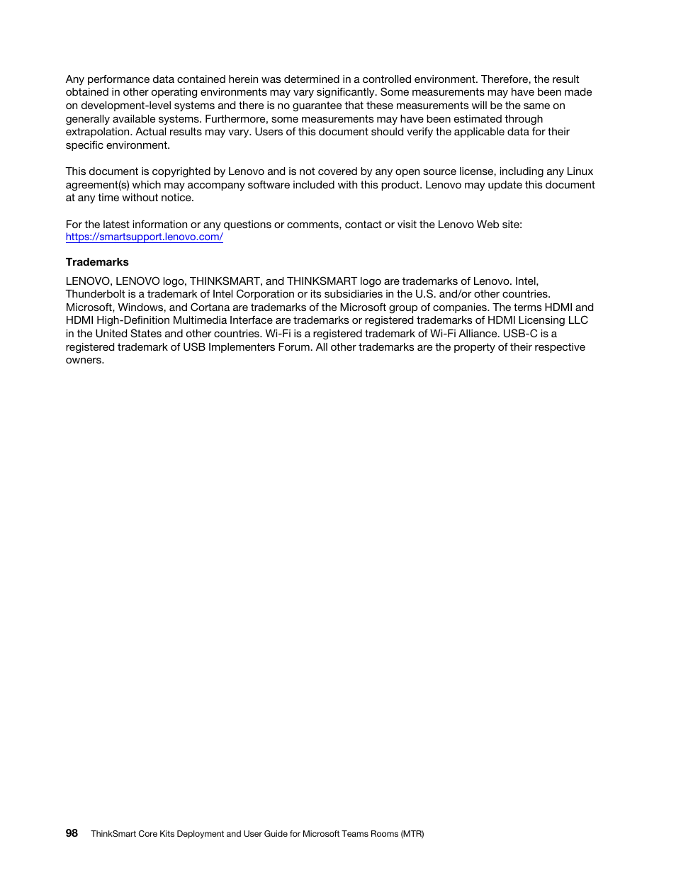 Lenovo ThinkSmCore and IP Controller Kit for Microsoft Teams Rooms User Manual | Page 104 / 106