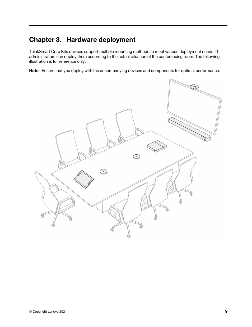 Chapter 3. hardware deployment | Lenovo ThinkSmCore and IP Controller Kit for Microsoft Teams Rooms User Manual | Page 15 / 106