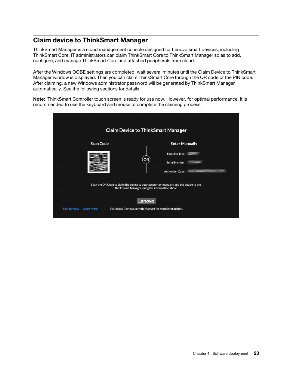 Claim device to thinksmart manager | Lenovo ThinkSmCore and IP Controller Kit for Microsoft Teams Rooms User Manual | Page 29 / 106