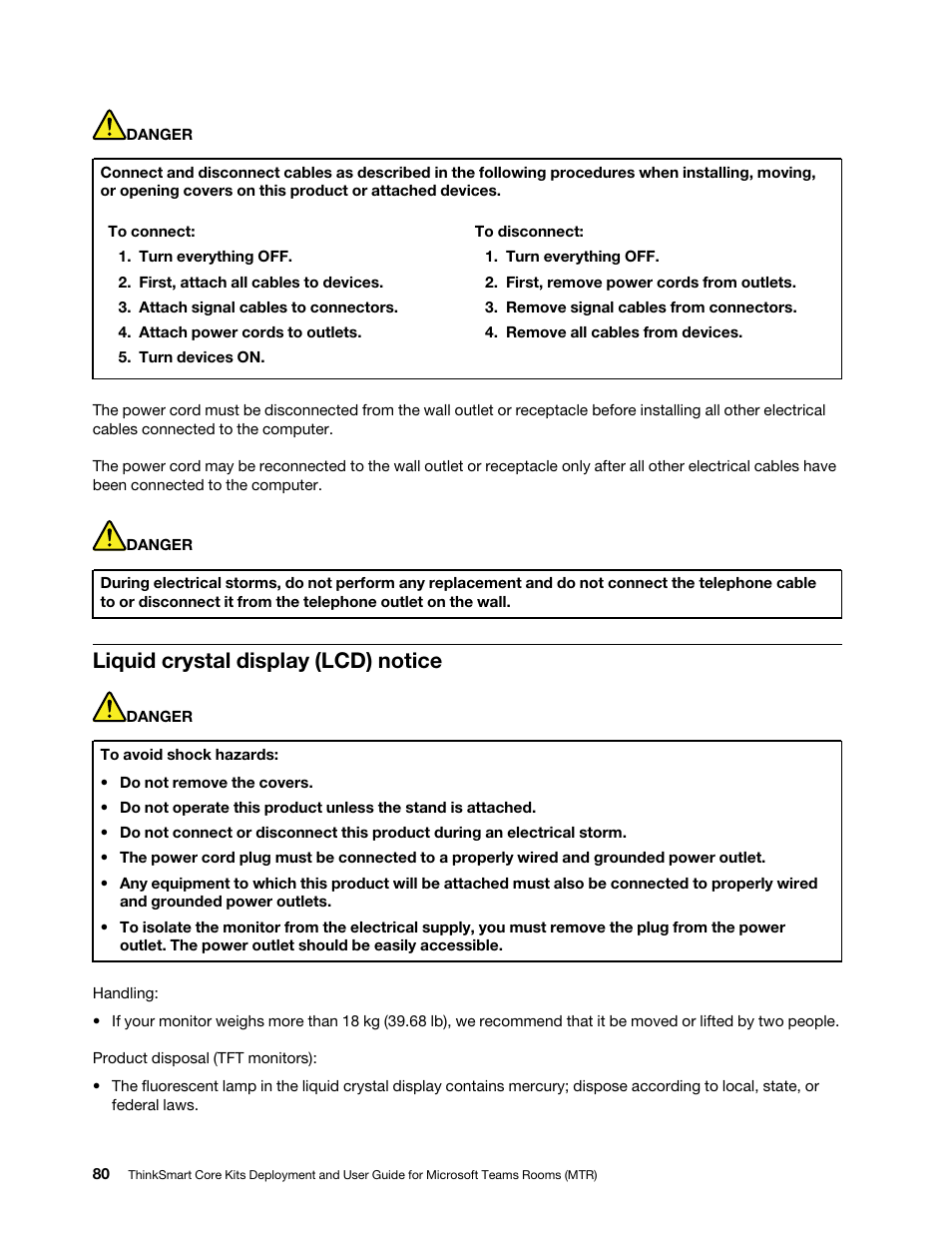 Liquid crystal display (lcd) notice | Lenovo ThinkSmCore and IP Controller Kit for Microsoft Teams Rooms User Manual | Page 86 / 106