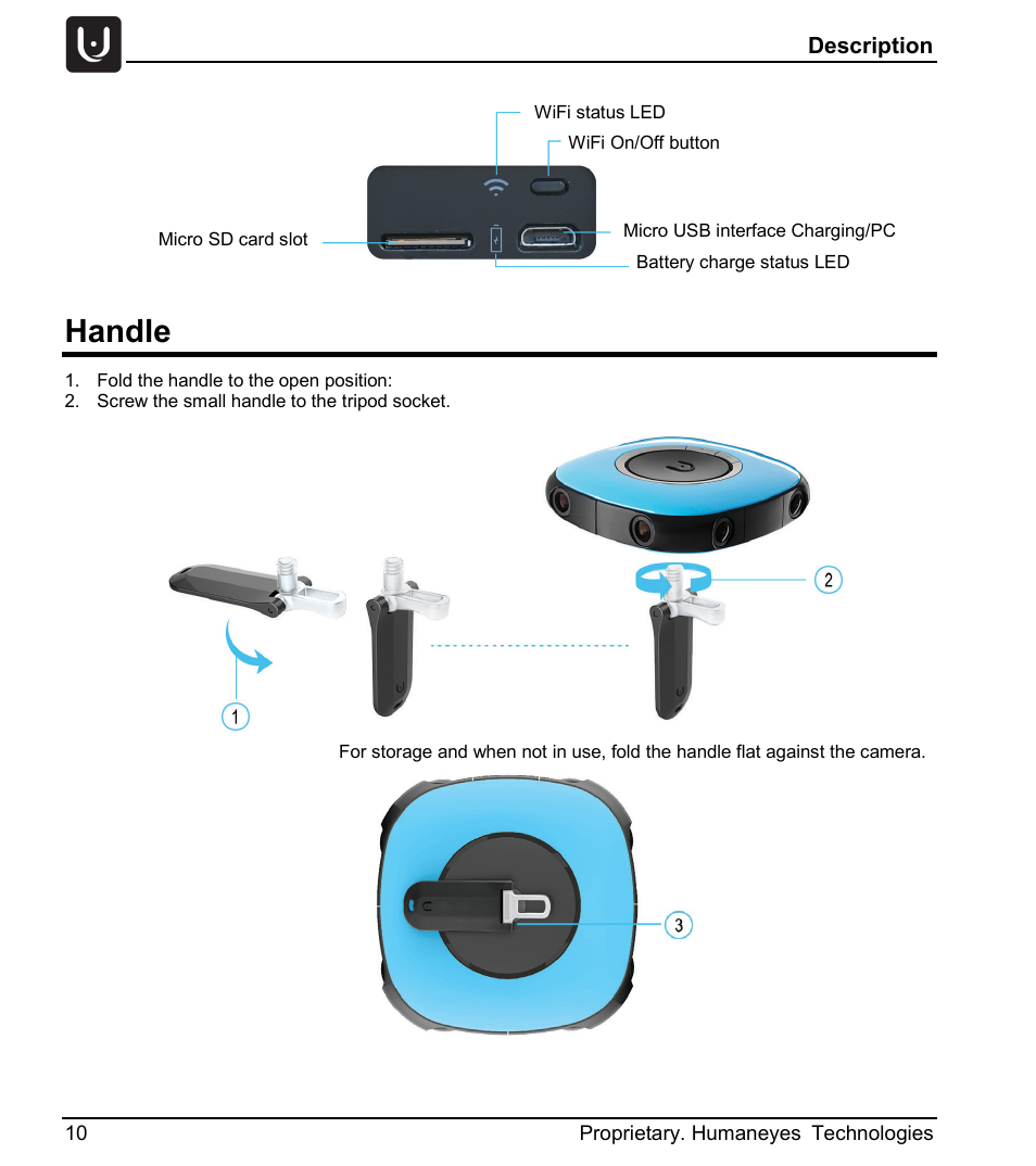 Handle | Vuze 4K 3D 360 Spherical VR Camera (Yellow) User Manual | Page 10 / 113