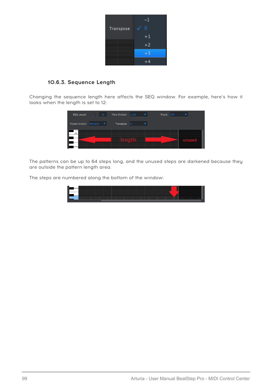 Sequence length | Arturia BeatStep Pro MIDI/Analog Controller and Sequencer Kit with CV/Gate Cables (Black) User Manual | Page 104 / 137