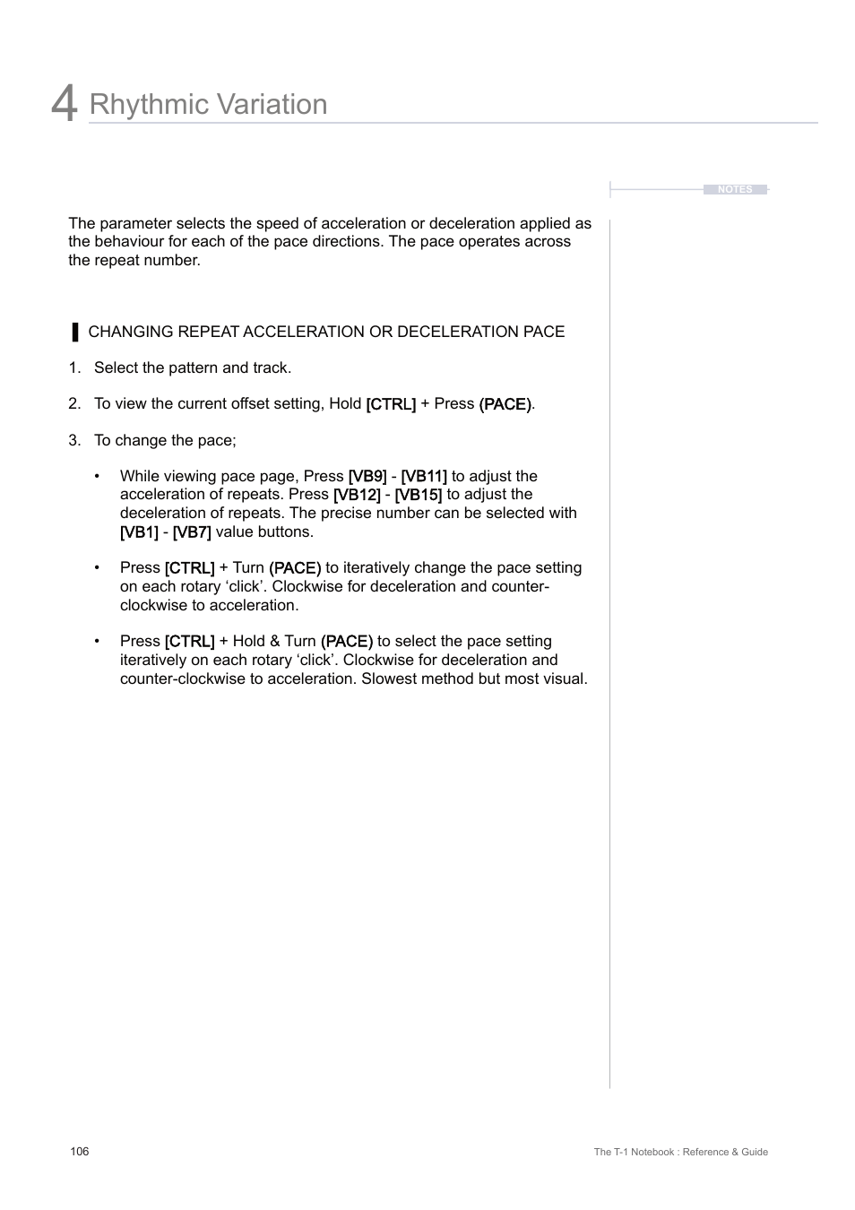 Rhythmic variation | Torso Electronics T-1 16-Track Algorithmic Desktop Sequencer User Manual | Page 106 / 230