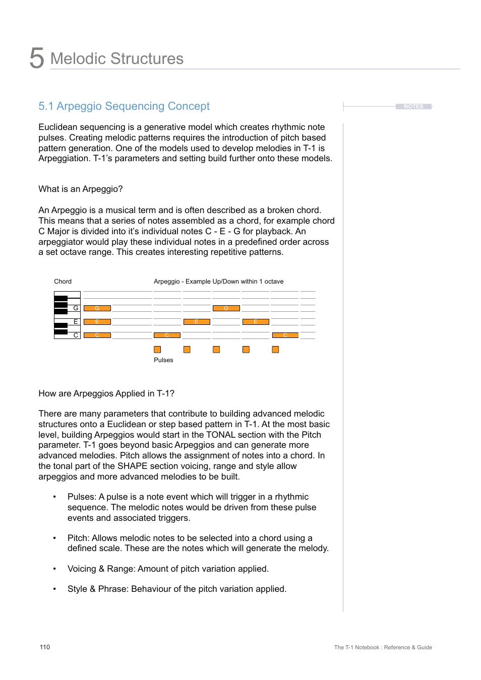 1 arpeggio sequencing concept, Melodic structures | Torso Electronics T-1 16-Track Algorithmic Desktop Sequencer User Manual | Page 110 / 230