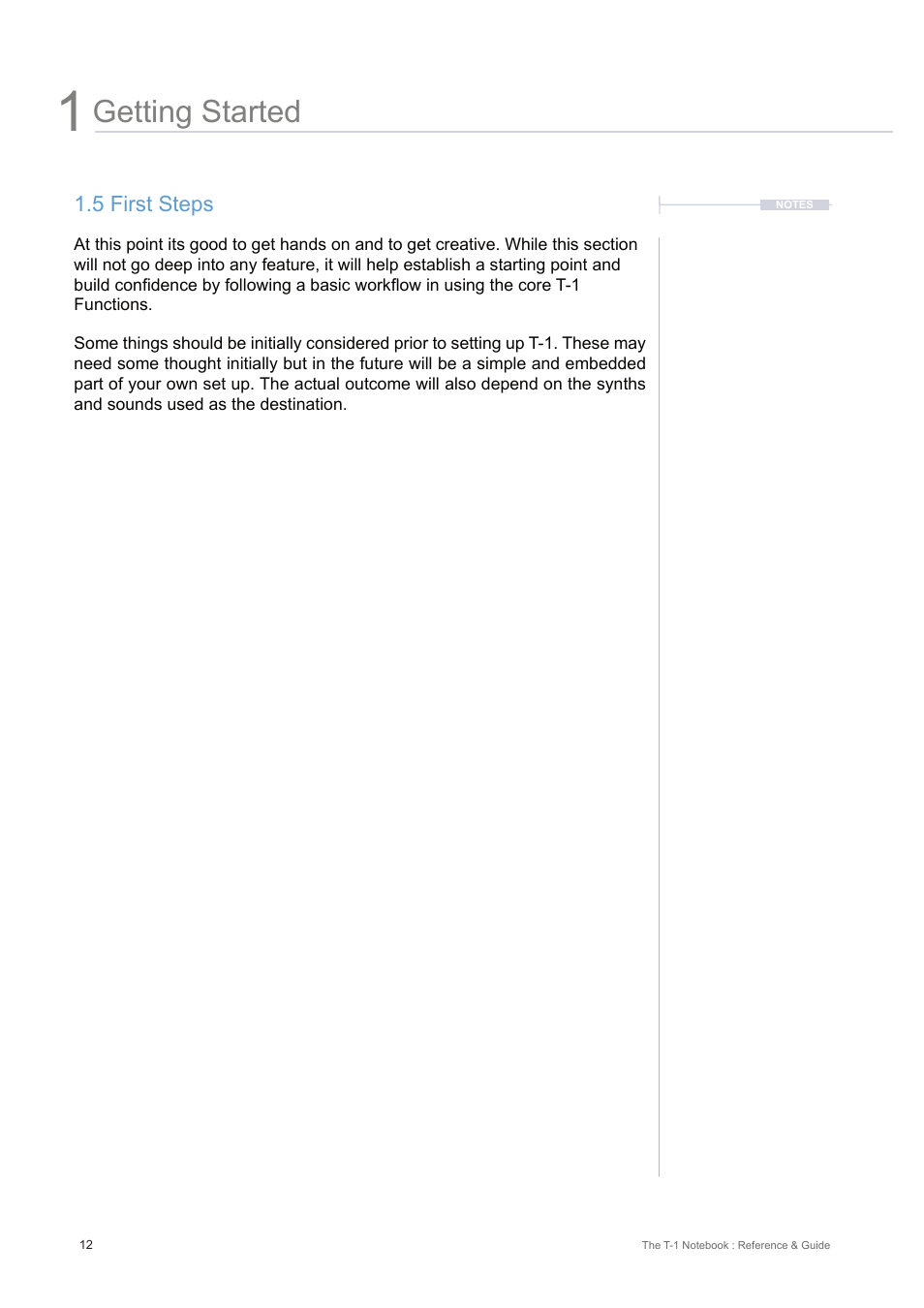 5 first steps, Getting started | Torso Electronics T-1 16-Track Algorithmic Desktop Sequencer User Manual | Page 12 / 230