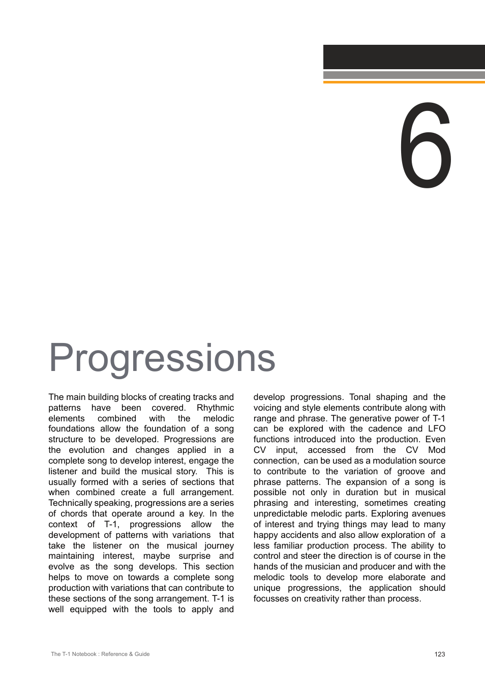 Progressions | Torso Electronics T-1 16-Track Algorithmic Desktop Sequencer User Manual | Page 123 / 230