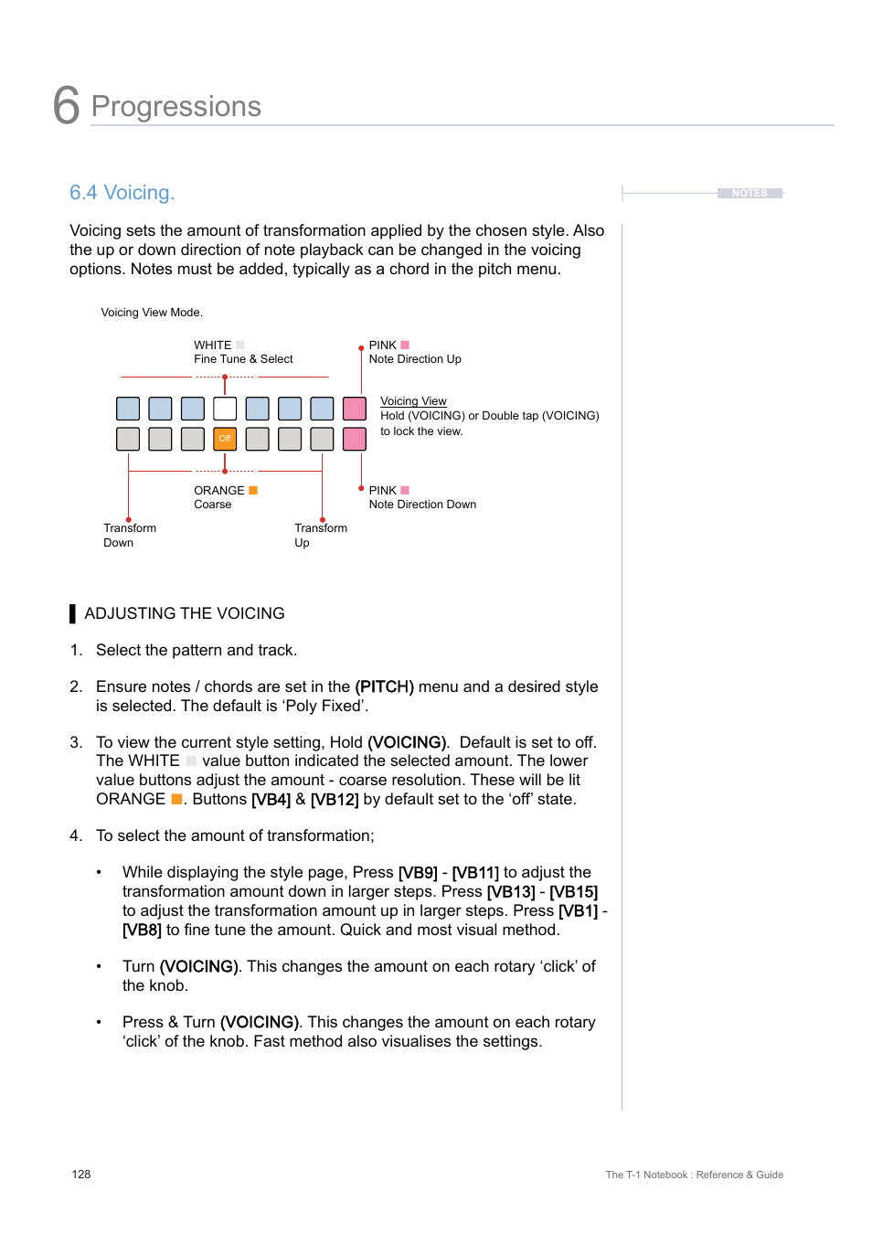 4 voicing, Progressions | Torso Electronics T-1 16-Track Algorithmic Desktop Sequencer User Manual | Page 128 / 230