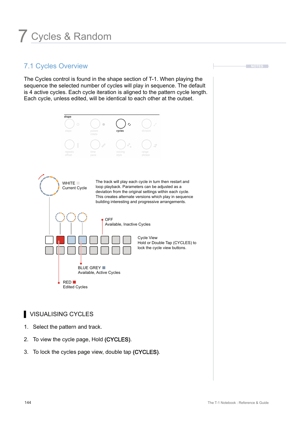 1 cycles overview, Cycles & random | Torso Electronics T-1 16-Track Algorithmic Desktop Sequencer User Manual | Page 144 / 230