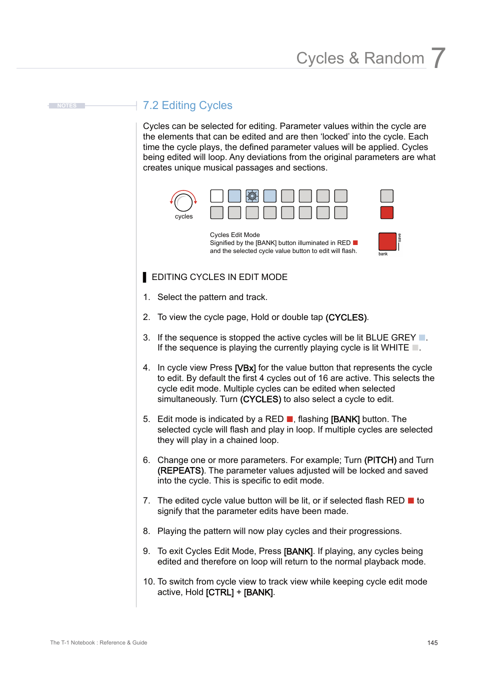 2 editing cycles, Cycles & random | Torso Electronics T-1 16-Track Algorithmic Desktop Sequencer User Manual | Page 145 / 230