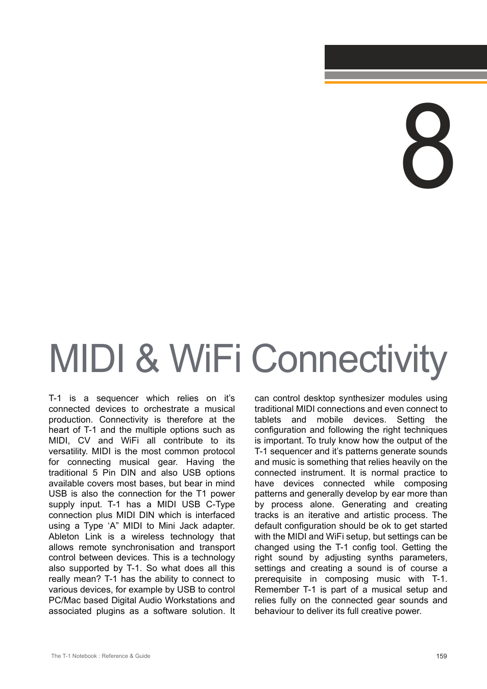 Midi & wifi connectivity | Torso Electronics T-1 16-Track Algorithmic Desktop Sequencer User Manual | Page 159 / 230