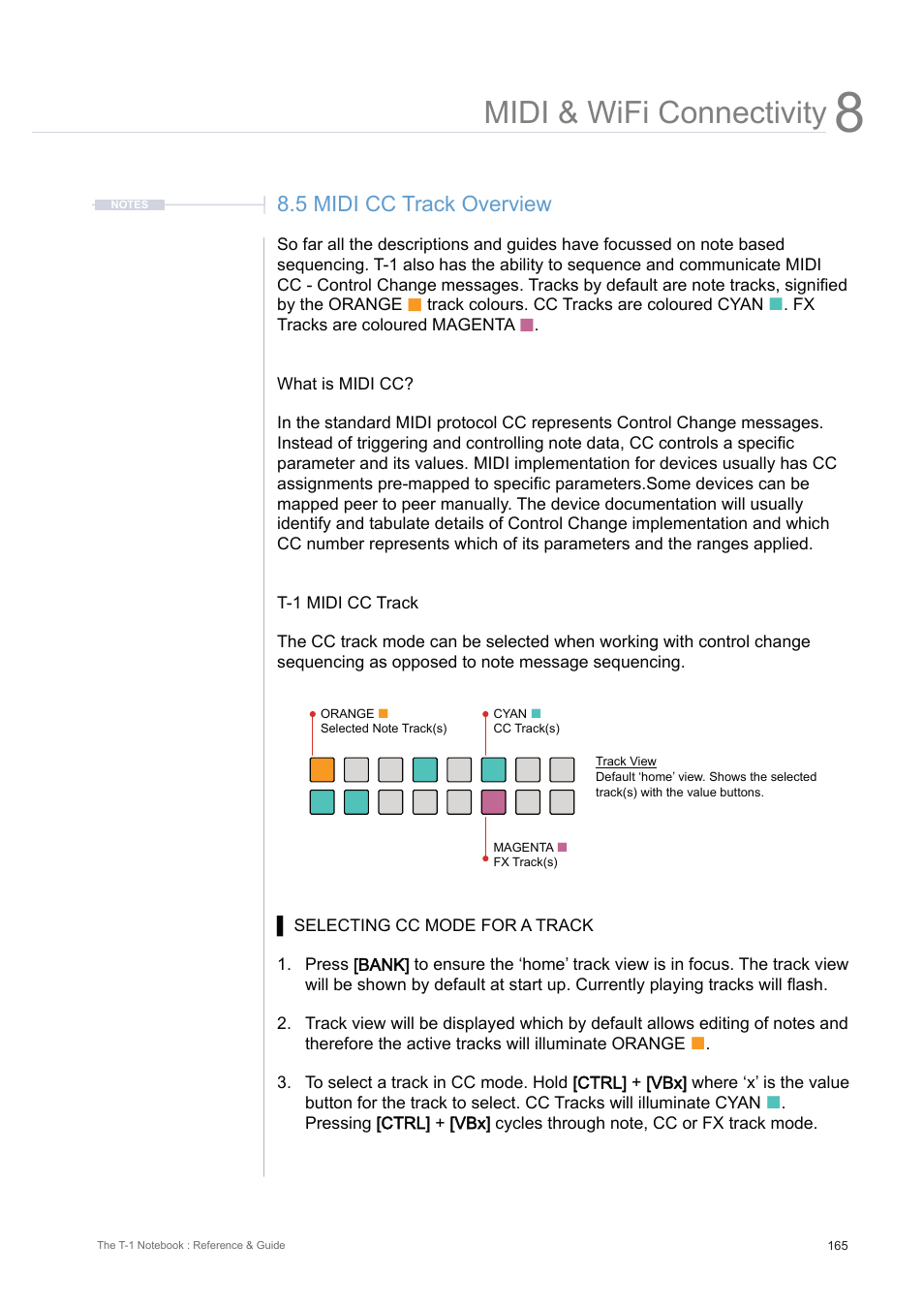 5 midi cc track overview, Midi & wifi connectivity | Torso Electronics T-1 16-Track Algorithmic Desktop Sequencer User Manual | Page 165 / 230