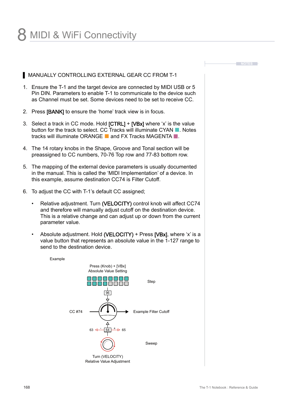 Midi & wifi connectivity | Torso Electronics T-1 16-Track Algorithmic Desktop Sequencer User Manual | Page 168 / 230