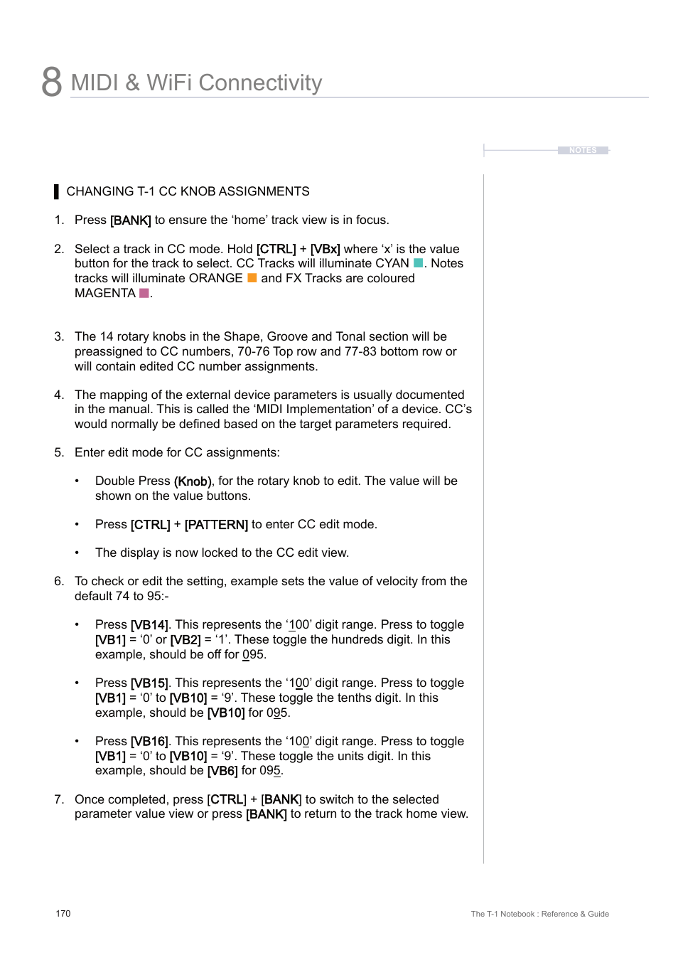 Midi & wifi connectivity | Torso Electronics T-1 16-Track Algorithmic Desktop Sequencer User Manual | Page 170 / 230