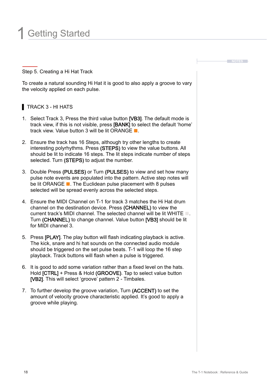 Getting started | Torso Electronics T-1 16-Track Algorithmic Desktop Sequencer User Manual | Page 18 / 230