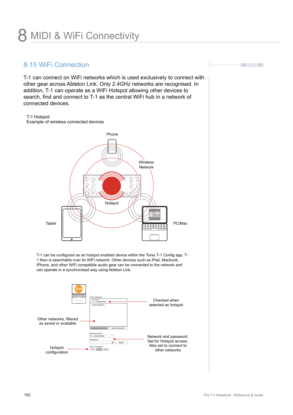 15 wifi connection, Midi & wifi connectivity | Torso Electronics T-1 16-Track Algorithmic Desktop Sequencer User Manual | Page 182 / 230