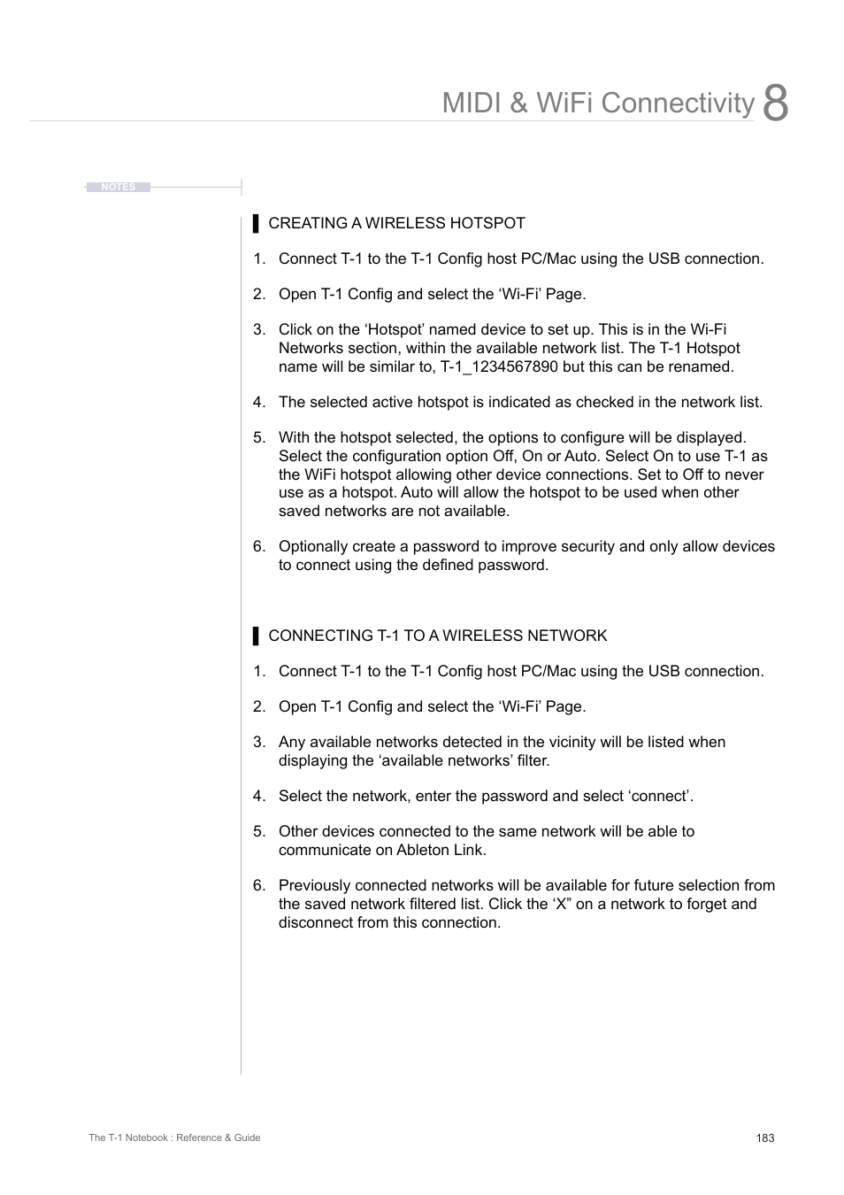 Midi & wifi connectivity | Torso Electronics T-1 16-Track Algorithmic Desktop Sequencer User Manual | Page 183 / 230